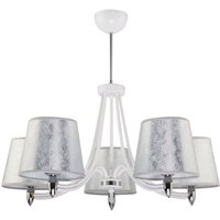 Kronleuchter ESMERALDA Weiß Silber Wohnzimmer Lampe von Zaklad Wielobranzowy Export-Import-Jupiter