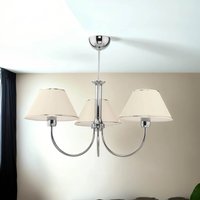 Kronleuchter SELUSSA Weiß Chrom Ø68cm Esstisch von Zaklad Wielobranzowy Export-Import-Jupiter