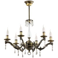 Kronleuchter in Messing antik Kristall TERRI Lampe von Zaklad Wielobranzowy Export-Import-Jupiter