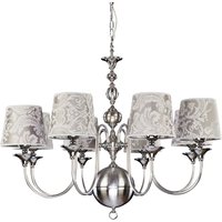 Kronleuchter in Silber Stoff 8xE27 Esstisch Lampe von Zaklad Wielobranzowy Export-Import-Jupiter