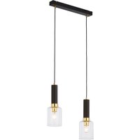 Metall Pendelleuchte Schwarz Glasschirme 2-flammig von Zaklad Wielobranzowy Export-Import-Jupiter