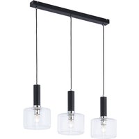 Pendelleuchte Schwarz Metall Glas 3-flammig L:52cm von Zaklad Wielobranzowy Export-Import-Jupiter