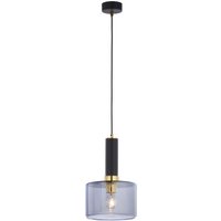 Schwarze Pendelleuchte Glas Metall E27 Ø20cm rund von Zaklad Wielobranzowy Export-Import-Jupiter