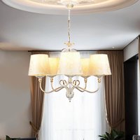 Shabby Kronleuchter in Gold Ecru Ø64cm GANARA von Zaklad Wielobranzowy Export-Import-Jupiter