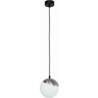 Stilvolle Hängelampe in Nickel Glas Metall Ø15cm von Zaklad Wielobranzowy Export-Import-Jupiter