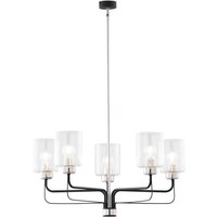 Stilvoller Kronleuchter Glas Metall E27 5-flammig von Zaklad Wielobranzowy Export-Import-Jupiter