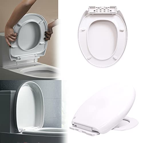 Premium Toilettendeckel Antibakteriell Oval Klodeckel mit Absenkautomatik Quick Release Funktion & Verstellbaren Scharnieren Klobrille WC Sitz, für einfache Montage Reinigung-O Form Weiß Toilettensitz von Jupitor