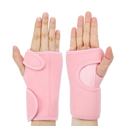 JUPSK Handgelenk Support Splint Brace, Einstellbare Karpaltunnel Unterstützung mit Metallschienen, Geeignet für Die Linderung von Gelenkschmerzen, Handgelenk Schmerzen (Rechte Hand, Rosa) von JUPSK