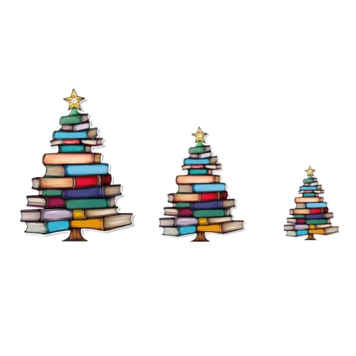 Juqoyue 3-Teiliges Buchbaum-Kartenfänger-Ornament, Weihnachtsbaum-Thema Bücher, Geschenk für Den Club der Buchliebhaber Juqoyue 3-Teiliges Buchbaum-Kartenfänger-Ornament, Weihnachtsbaum-Thema Bücher, Geschenk für Den Club der Buchliebhaber von Juqoyue