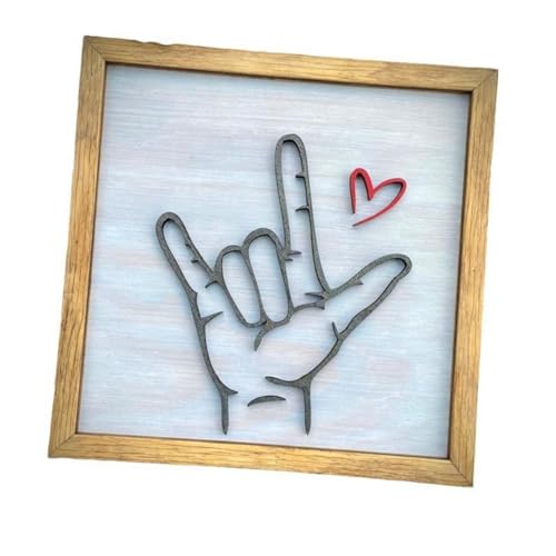 Juqoyue Wanddekoration Aus, Gemälde Zur Wanddekoration zu Hause, Love You-Bilderrahmen in Gebärdensprache, zum Aufhängen An der Wand, Basteldekor Juqoyue Wanddekoration Aus, Gemälde Zur Wanddekoration zu Hause, Love You-Bilderrahmen in Gebärdensprache, zum Aufhängen An der Wand, Basteldekor von Juqoyue