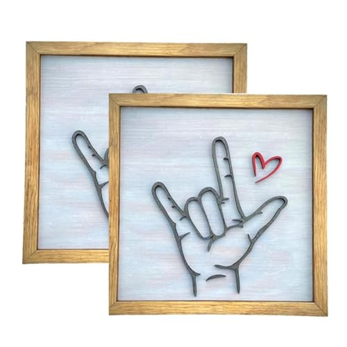 Juqoyue Wandkunst in Gebärdensprache mit der Aufschrift Love You, Wanddekoration für Zuhause, Gemälde, Bilderrahmen Aus, Handsymbol für die Wand mit Liebeszeichen Juqoyue Wandkunst in Gebärdensprache mit der Aufschrift Love You, Wanddekoration für Zuhause, Gemälde, Bilderrahmen Aus, Handsymbol für die Wand mit Liebeszeichen von Juqoyue
