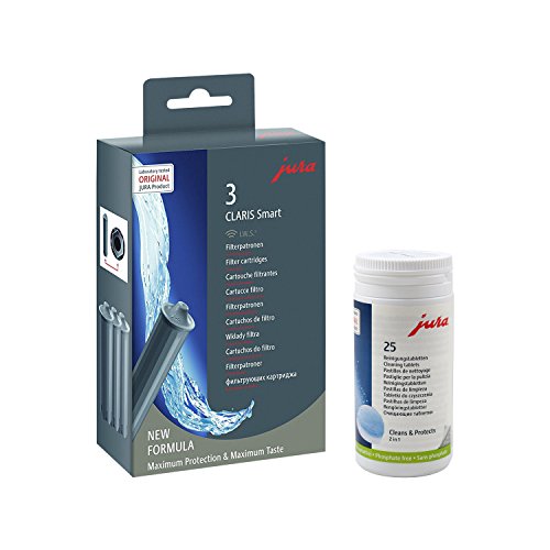 Jura 71794 + 62535 Kombi-Pack, Claris Filterpatrone Smart (3er-Pack) + 25er Reinigungstabletten von JURA