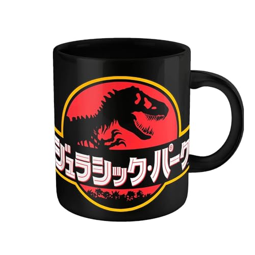 Jurassic Park Tasse Japanisches Logo weiß/schwarz, bedruckt, aus Keramik, Fassungsvermögen ca. 315 ml.. von Pyramid