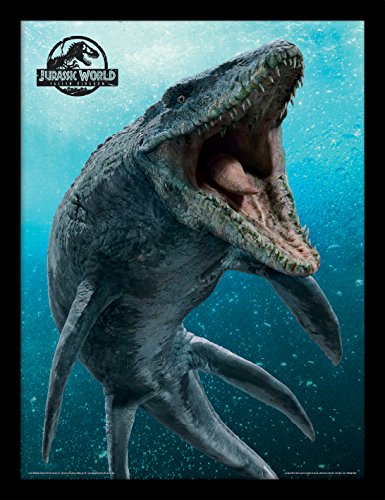 Jurassic World Fallen Kingdom 'Mosasaurus' gerahmt Print, 30 x 40 cm Mehrfarbig von Jurassic Park