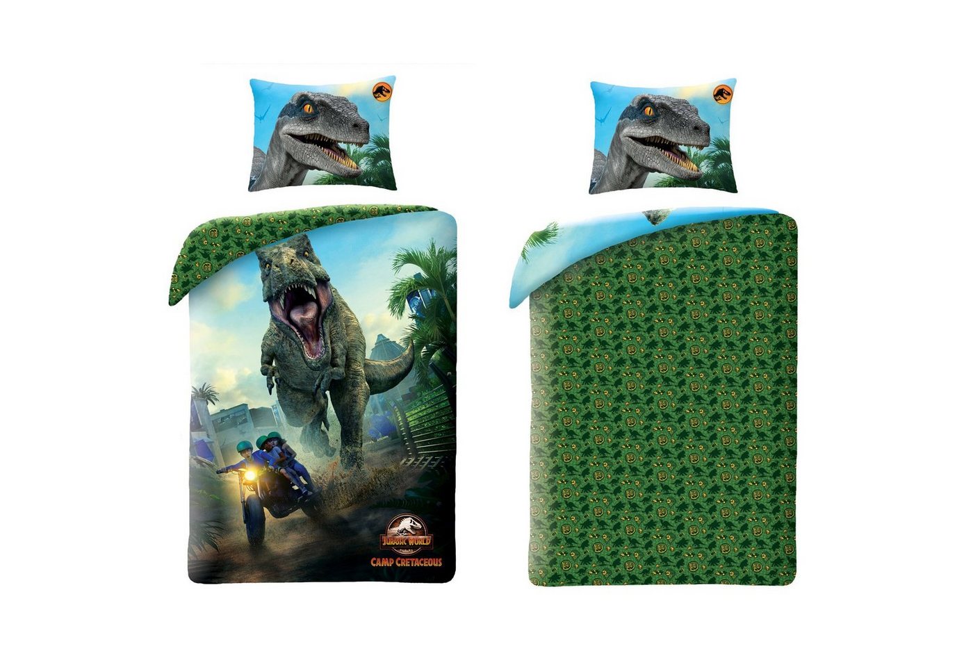 Bettwäsche Jurassic World Camp Cretaceous Mikrofaser Bettwäsche Set, Jurassic World, 2 teilig, 135-140 x 200 Deckenbezug -60x70cm Kissenbezug von Jurassic World