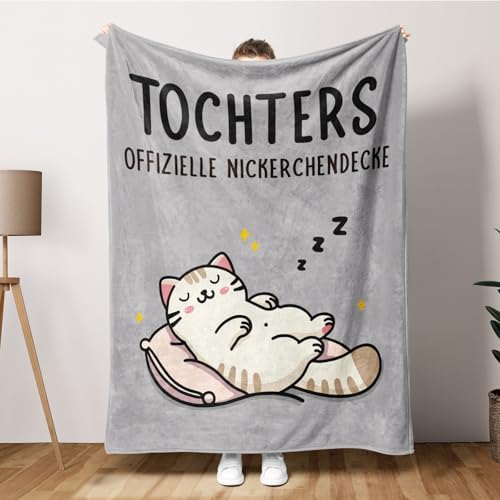 Geschenk für Tochter – Lustige Decke für Mädchen Tochter Geburtstagsgeschenk– Witzige Kuscheldecke 18 Geburtstag Mädchen – Mutter Tochter Geschenk 157x132 cm von Juratar