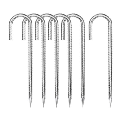 JurciCat Erdanker Bodenanker Zeltheringe Heringe 30Cm Länge J-förmige Ø 8mm Fur Die Sicherung Von Zaun Zelten Vordächern Camping Trampolin Blumenständer Und Im Garten In Der Hundehütte Im Hühnerstall von JurciCat