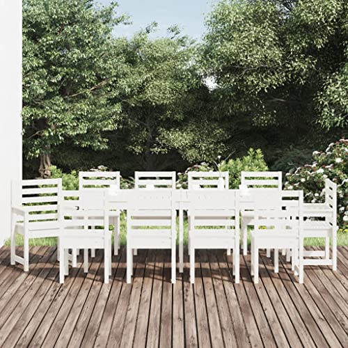 Juroupi 11-TLG. Garten-Essgruppe Gartentisch Mit StüHlen Gartengarnitur Set Sitzgarnitur Garten Weiß Massivholz Kiefer Juroupi 11-TLG. Garten-Essgruppe Gartentisch Mit StüHlen Gartengarnitur Set Sitzgarnitur Garten Weiß Massivholz Kiefer von Juroupi