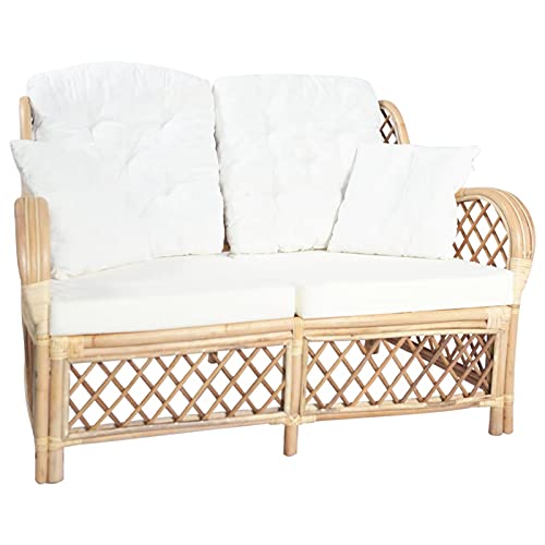 Juroupi 2-Sitzer-Sofa Wohnzimmer Sofa Sitzecke Wohnzimmer Sofa Couch Sitzecke Rattan von Juroupi