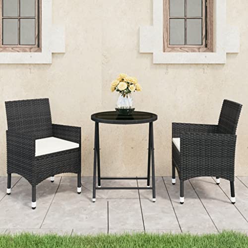 Juroupi 3-TLG. Bistro-Set Gartentisch Mit StüHlen Sitzgruppe Balkon Bistrotisch Outdoor Poly-Rattan und Hartglas Schwarz - 3095926 Juroupi 3-TLG. Bistro-Set Gartentisch Mit StüHlen Sitzgruppe Balkon Bistrotisch Outdoor Poly-Rattan und Hartglas Schwarz - 3095926 von Juroupi