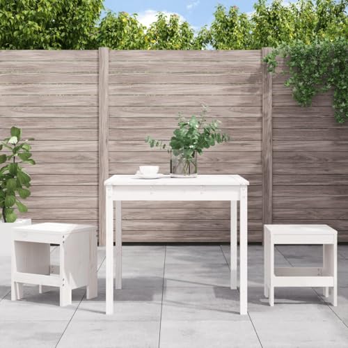 Juroupi 3-TLG. Garten-Bistro-Set Balkonset Bistrotisch Outdoor BalkonmöBel Bistro Set Outdoor Weiß Massivholz Kiefer - 3157704 von Juroupi
