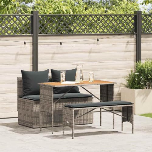 Juroupi 3-TLG. Garten-Essgruppe mit Kissen GartenmöBel TerrassenmöBel Garten Sitzgruppe Essgruppe Garten MöBel Set Grau Poly Rattan Juroupi 3-TLG. Garten-Essgruppe mit Kissen GartenmöBel TerrassenmöBel Garten Sitzgruppe Essgruppe Garten MöBel Set Grau Poly Rattan von Juroupi
