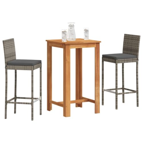 Juroupi 3-TLG. Gartenbar-Set GartenmöBel Set Sitzgruppe Outdoor Outdoor MöBel TerrassenmöBel Grau Massivholz Akazie und Poly Rattan - 3295263 Juroupi 3-TLG. Gartenbar-Set GartenmöBel Set Sitzgruppe Outdoor Outdoor MöBel TerrassenmöBel Grau Massivholz Akazie und Poly Rattan - 3295263 von Juroupi