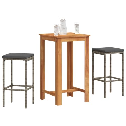 Juroupi 3-TLG. Gartenbar-Set GartenmöBel Set Sitzgruppe Outdoor Outdoor MöBel TerrassenmöBel Grau Massivholz Akazie und Poly Rattan - 3295268 Juroupi 3-TLG. Gartenbar-Set GartenmöBel Set Sitzgruppe Outdoor Outdoor MöBel TerrassenmöBel Grau Massivholz Akazie und Poly Rattan - 3295268 von Juroupi