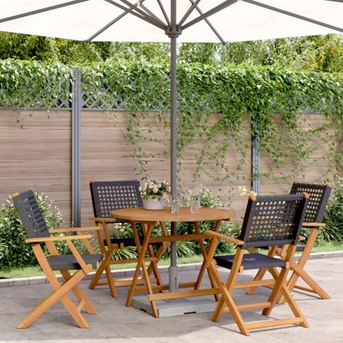Juroupi 5-TLG. Garten-Essgruppe Garden Furniture GartenmöBel Set Gartentisch Mit StüHlen Essgruppe Outdoor Schwarz Poly Rattan und Massivholz - 3281814 Juroupi 5-TLG. Garten-Essgruppe Garden Furniture GartenmöBel Set Gartentisch Mit StüHlen Essgruppe Outdoor Schwarz Poly Rattan und Massivholz - 3281814 von Juroupi