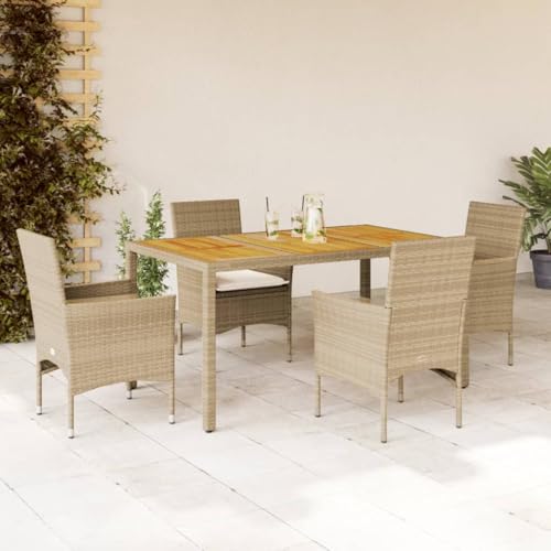 Juroupi 5-TLG. Garten-Essgruppe mit Kissen Sitzgruppe Outdoor TerrassenmöBel Terrassen-Sitzgruppe Garten-Essgruppe Beige Poly Rattan Akazie - 3278683 Juroupi 5-TLG. Garten-Essgruppe mit Kissen Sitzgruppe Outdoor TerrassenmöBel Terrassen-Sitzgruppe Garten-Essgruppe Beige Poly Rattan Akazie - 3278683 von Juroupi