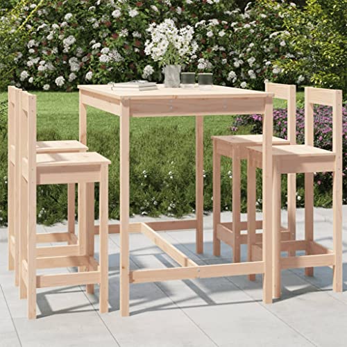 Juroupi 5-TLG. Gartenbar-Set GartenmöBel Set Sitzgruppe Outdoor Outdoor MöBel TerrassenmöBel Massivholz Kiefer - 3154750 von Juroupi