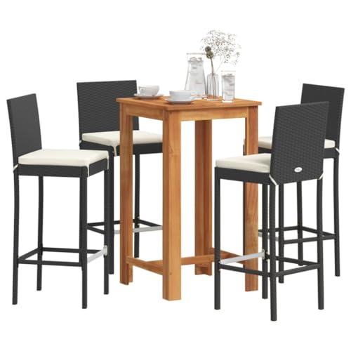 Juroupi 5-TLG. Gartenbar-Set GartenmöBel Set Sitzgruppe Outdoor Outdoor MöBel TerrassenmöBel Schwarz Massivholz Akazie und Poly Rattan - 3295264 Juroupi 5-TLG. Gartenbar-Set GartenmöBel Set Sitzgruppe Outdoor Outdoor MöBel TerrassenmöBel Schwarz Massivholz Akazie und Poly Rattan - 3295264 von Juroupi