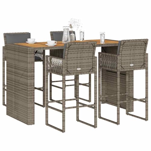 Juroupi 5-TLG. Gartenbar-Set mit Kissen GartenmöBel Set Sitzgruppe Outdoor Outdoor MöBel TerrassenmöBel Grau Poly Rattan Akazie - 3328903 Juroupi 5-TLG. Gartenbar-Set mit Kissen GartenmöBel Set Sitzgruppe Outdoor Outdoor MöBel TerrassenmöBel Grau Poly Rattan Akazie - 3328903 von Juroupi