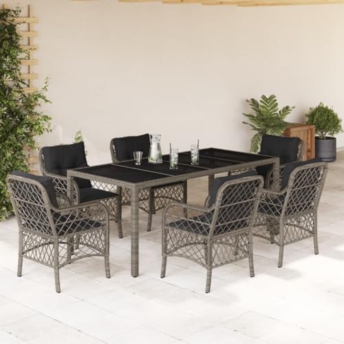 Juroupi 7-TLG. Garten-Essgruppe mit Kissen Garten Essgruppe Outdoor MöBel Gartenlounge Outdoor Lounge MöBel Outdoor Grau Poly Rattan - 3212034 Juroupi 7-TLG. Garten-Essgruppe mit Kissen Garten Essgruppe Outdoor MöBel Gartenlounge Outdoor Lounge MöBel Outdoor Grau Poly Rattan - 3212034 von Juroupi