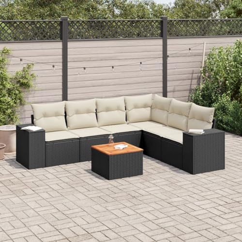 Juroupi 7-TLG. Garten-Sofagarnitur mit Kissen Gartengarnitur Set Garten LoungemöBel Set LoungemöBel Balkon Patio Furniture Schwarz Poly Rattan - 3225461 Juroupi 7-TLG. Garten-Sofagarnitur mit Kissen Gartengarnitur Set Garten LoungemöBel Set LoungemöBel Balkon Patio Furniture Schwarz Poly Rattan - 3225461 von Juroupi