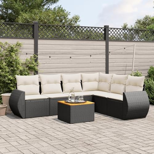 Juroupi 7-TLG. Garten-Sofagarnitur mit Kissen Outdoor Sofa LoungemöBel Terrasse Garten LoungemöBel Set TerrassenmöBel Schwarz Poly Rattan - 3225020 Juroupi 7-TLG. Garten-Sofagarnitur mit Kissen Outdoor Sofa LoungemöBel Terrasse Garten LoungemöBel Set TerrassenmöBel Schwarz Poly Rattan - 3225020 von Juroupi