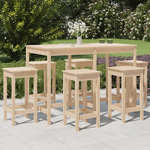 Juroupi 7-TLG. Gartenbar-Set GartenmöBel Set Sitzgruppe Outdoor Outdoor MöBel TerrassenmöBel Massivholz Kiefer - 3154755 von Juroupi