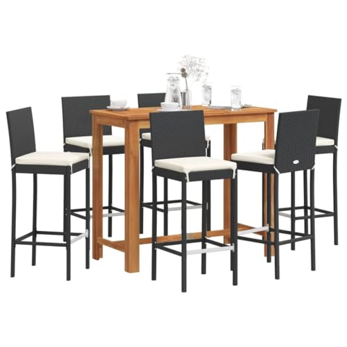 Juroupi 7-TLG. Gartenbar-Set GartenmöBel Set Sitzgruppe Outdoor Outdoor MöBel TerrassenmöBel Schwarz Massivholz Akazie und Poly Rattan - 3295280 Juroupi 7-TLG. Gartenbar-Set GartenmöBel Set Sitzgruppe Outdoor Outdoor MöBel TerrassenmöBel Schwarz Massivholz Akazie und Poly Rattan - 3295280 von Juroupi