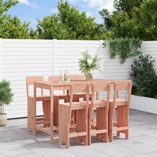 Juroupi 7-TLG. Gartenbar-Set GartenmöBel-Sets Gartenbar Outdoor Garten Bartisch Set Massivholz Douglasie von Juroupi