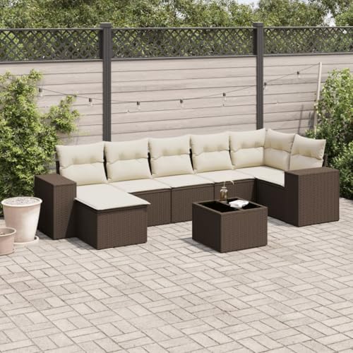 Juroupi 8-TLG. Garten-Sofagarnitur mit Kissen Garten Set MöBel Lounge MöBel Outdoor Lounge Sofa Outdoor Braun Poly Rattan - 3222892 von Juroupi