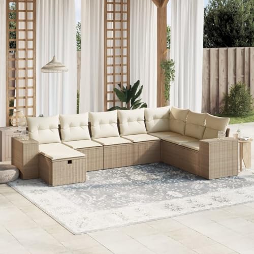 Juroupi 8-TLG. Garten-Sofagarnitur mit Kissen Outdoor Sofa Garten LoungemöBel Set TerrassenmöBel LoungemöBel Terrasse Beige Poly Rattan - 3264514 Juroupi 8-TLG. Garten-Sofagarnitur mit Kissen Outdoor Sofa Garten LoungemöBel Set TerrassenmöBel LoungemöBel Terrasse Beige Poly Rattan - 3264514 von Juroupi