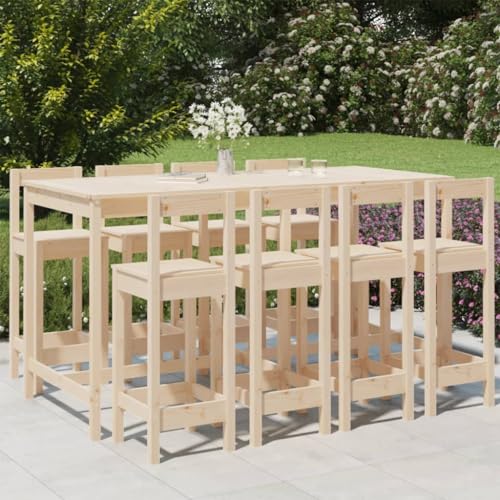 Juroupi 9-TLG. Gartenbar-Set GartenmöBel Set Sitzgruppe Outdoor Outdoor MöBel TerrassenmöBel Massivholz Kiefer - 3154770 von Juroupi