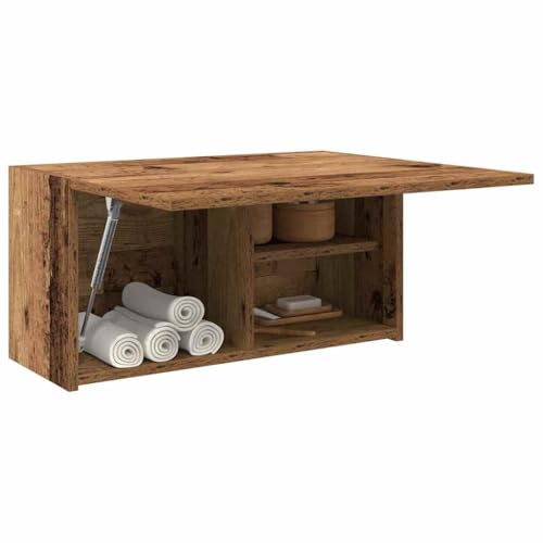 Juroupi Bad-Wandschrank Badezimmer HäNgeschrank Wandschrank HäNgend Badschrank Altholz-Optik 60x25x30 cm Holzwerkstoff von Juroupi