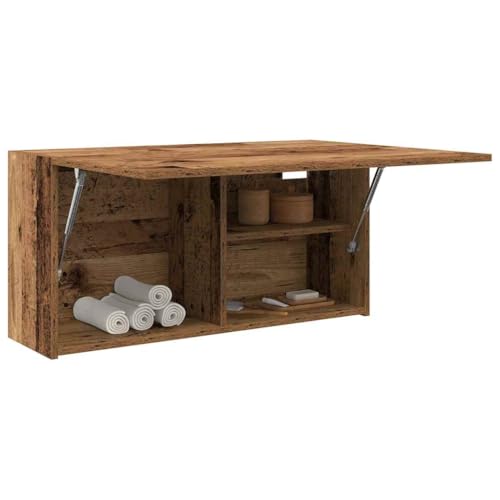Juroupi Bad-Wandschrank Badezimmer HäNgeschrank Wandschrank HäNgend Badschrank Altholz-Optik 80x25x40 cm Holzwerkstoff von Juroupi