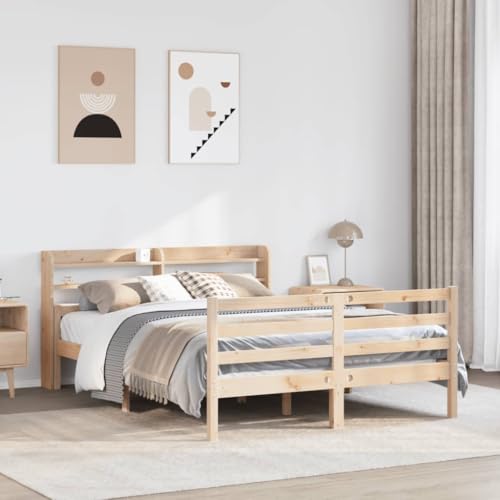 Juroupi Bettgestell mit Kopfteil ohne Matratze Betten Bettgestell Kopfteil Bett Bed Frame Bettrahmen 140x190 cm - 3306676 von Juroupi
