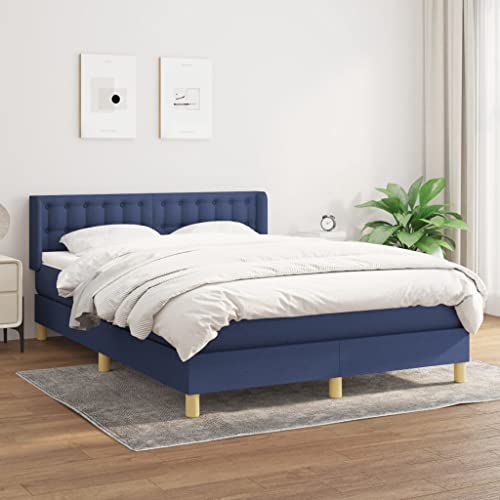 Juroupi Boxspringbett mit Matratze Bett Mit Matratze Bett Mit Bettkasten Boxspringbetten Mit Matratze Blau 140x190 cm Stoff - 3130591 von Juroupi
