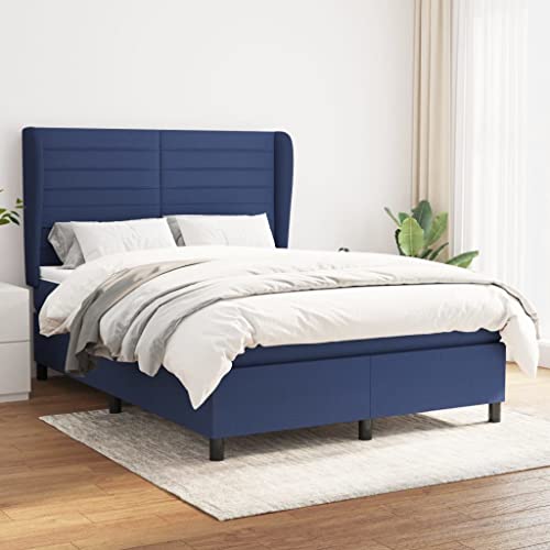 Juroupi Boxspringbett mit Matratze Bett Mit Matratze Bett Mit Bettkasten Boxspringbetten Mit Matratze Blau 140x200 cm Stoff - 3128051 von Juroupi