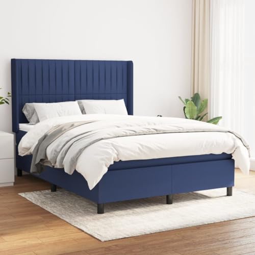 Juroupi Boxspringbett mit Matratze Bett Mit Matratze Bett Mit Bettkasten Boxspringbetten Mit Matratze Blau 140x200 cm Stoff - 3131599 von Juroupi