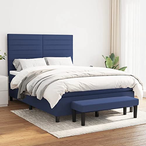 Juroupi Boxspringbett mit Matratze Bett Mit Matratze Bett Mit Bettkasten Boxspringbetten Mit Matratze Blau 140x200 cm Stoff - 3136683 von Juroupi