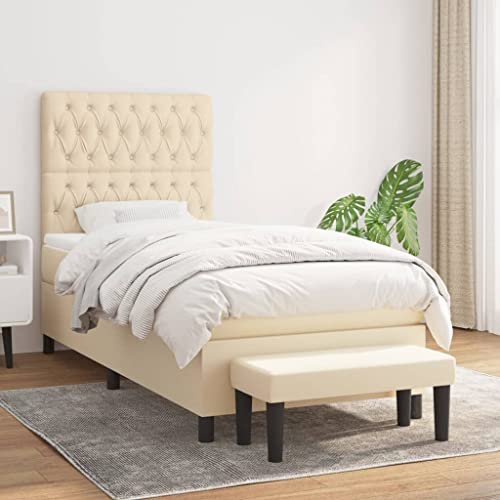 Juroupi Boxspringbett mit Matratze Bett Mit Matratze Bett Mit Bettkasten Boxspringbetten Mit Matratze Creme 90x200 cm Stoff - 3136810 Juroupi Boxspringbett mit Matratze Bett Mit Matratze Bett Mit Bettkasten Boxspringbetten Mit Matratze Creme 90x200 cm Stoff - 3136810 von Juroupi
